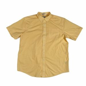 L L Bean Mens Orange Short Sleeve Checks